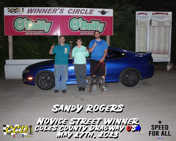 Sandy Rogers Novice Street Winner May 27, 2023