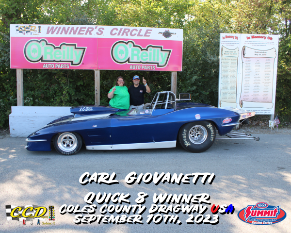 Carl "Cooter" Giovanetti Quick 8 Win September 10, 2023
