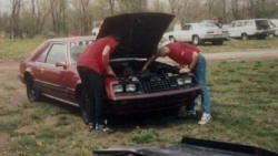 Ron & Dad working on his Mustang