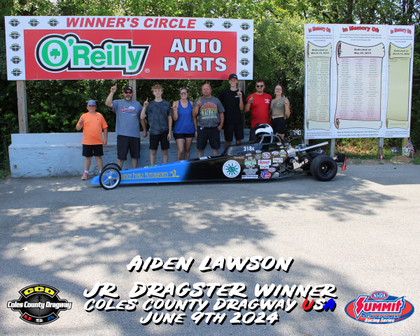 Jr. Dragster Winner - Aiden Lawson