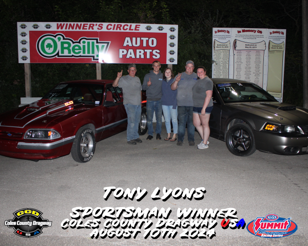 Sportsman Winner - Tony Lyons