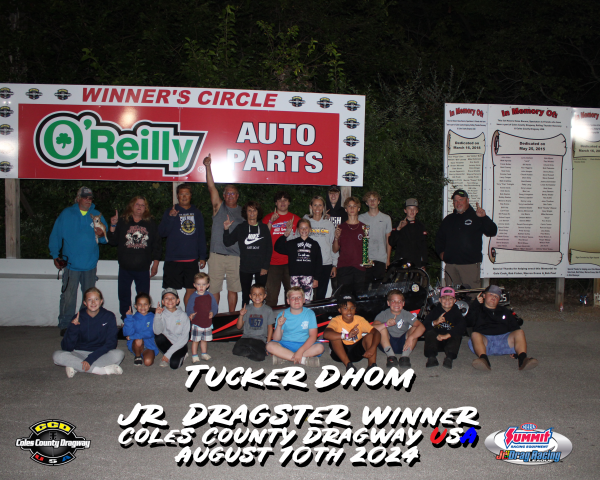 Jr. Dragster Winner - Tucker Dhom