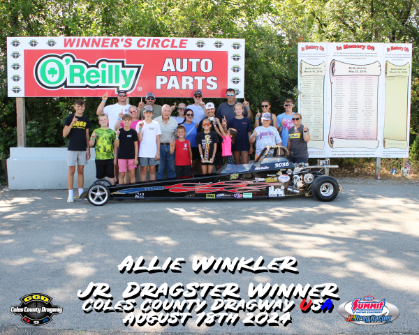 Jr. Dragster Winner - Allie Winkler