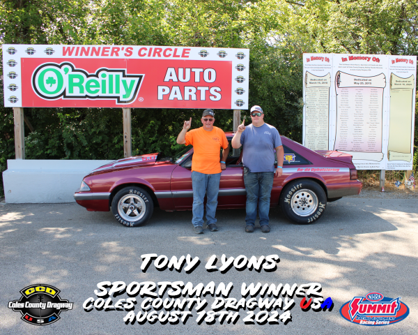 Sportsman Winner - Tony Lyons