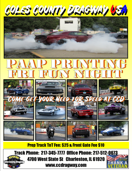 Coles County Dragway Weekly Flyer Preview