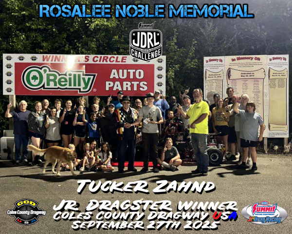 Jr. Dragster Winner - Tucker Zahnd